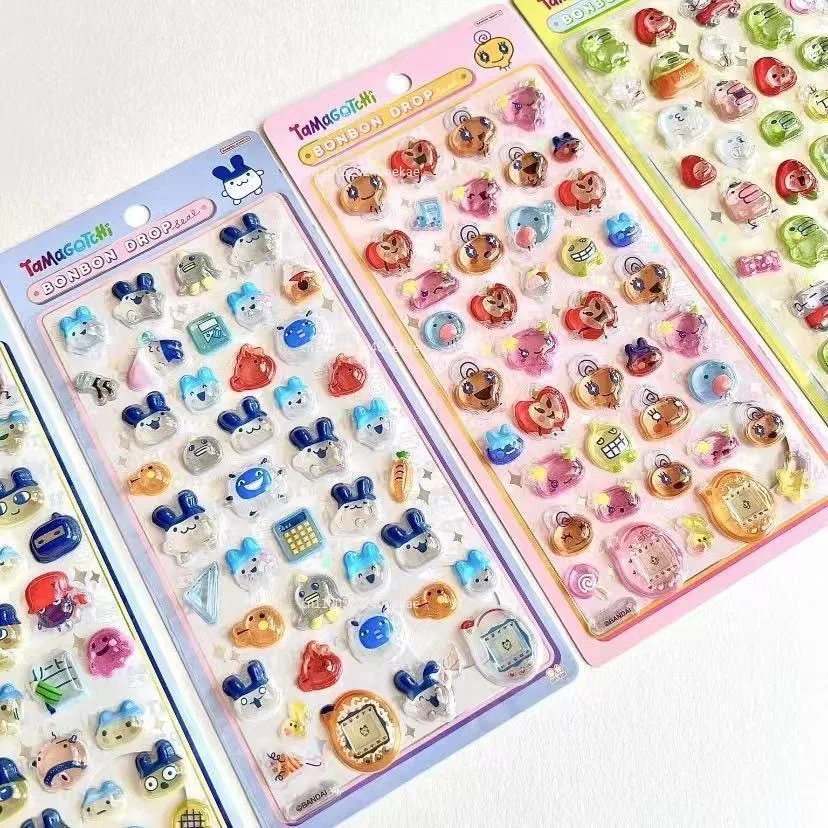 Nuevas pegatinas de dibujos animados de Tamagotchi, pegatinas para álbum de recortes DIY, pegatinas para ordenador portátil, pegatinas con sello de gota de caramelo, recuerdos de fiesta para álbum de recortes, regalos