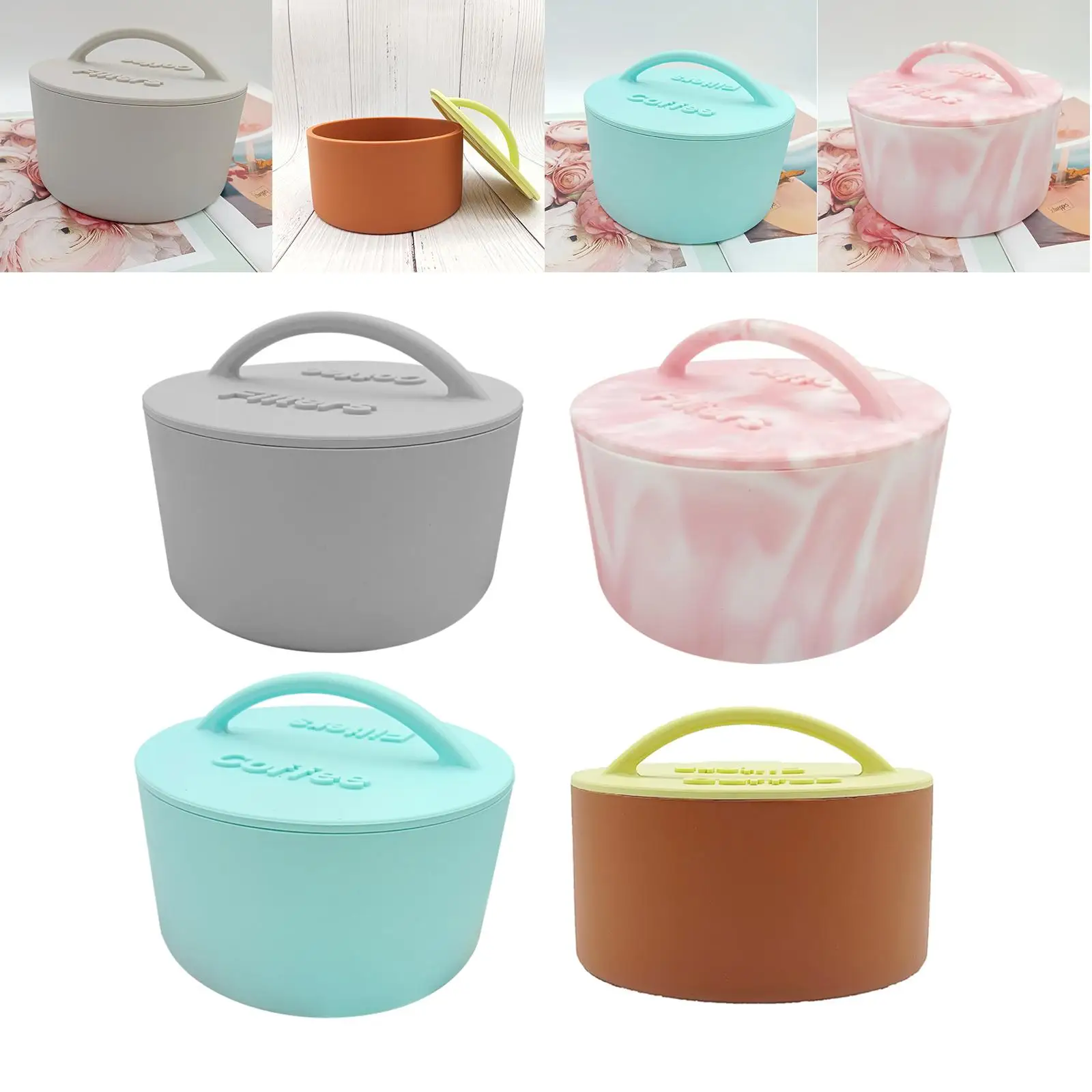 Силиконовый диспенсер для кофейного фильтра, ящик для хранения с крышкой, полка, прочная