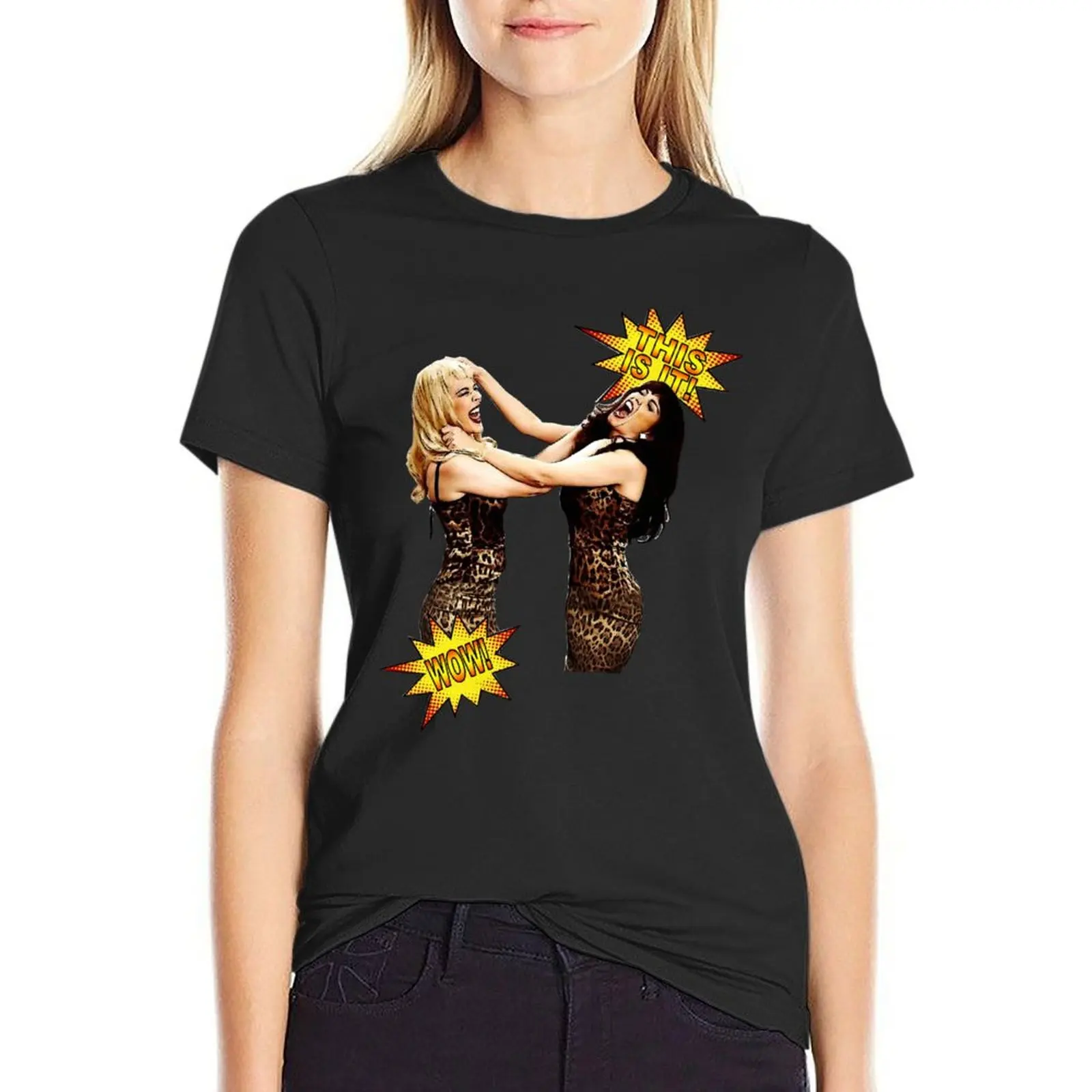 

Kylie & Dannii Minogue - Pow Wow (This Is It) T-Shirt Short sleeve tee plus size tops heavyweights workout t shirts for Women