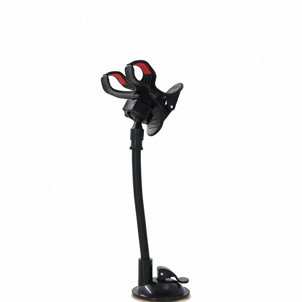 

Adjustable Car Cell Phone Holder Aluminum Tube Suction Cup Mount Dashboard Windshield Stand For Secure Driving Record