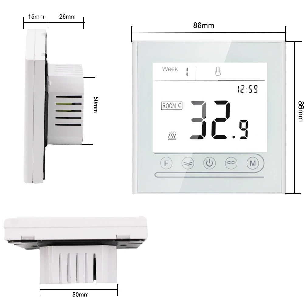 MINCO HEAT Tuya WiFi Smart Thermostat 16A for Electric Floor Heating System Temperature Voice Controller for Google Home Alexa