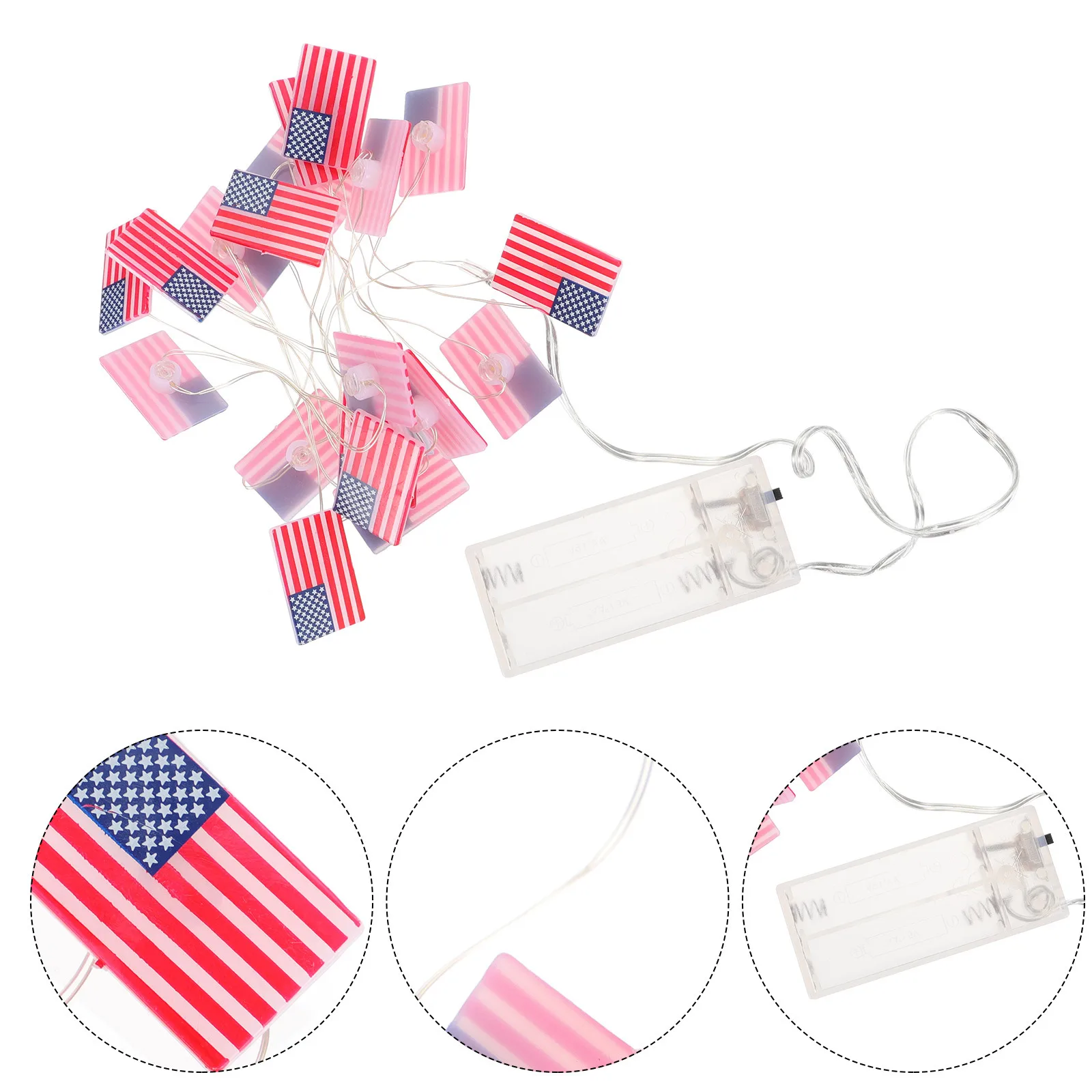 1 مجموعة العلم الأمريكي Led سلسلة أضواء الأسلاك النحاسية الجنية أضواء لعيد الاستقلال في الهواء الطلق الديكور الداخلي مهرجان الإضاءة