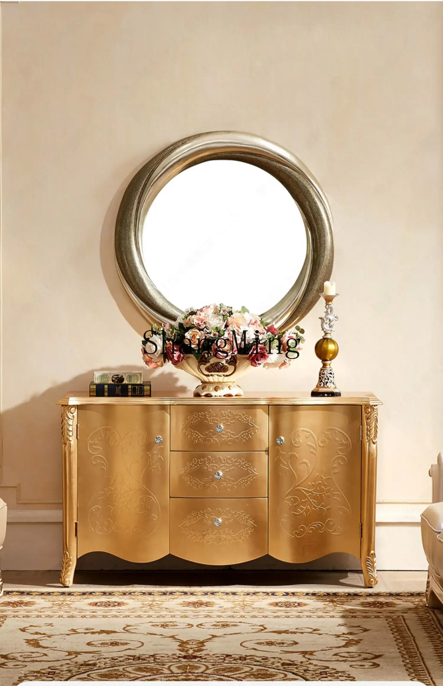 SM منزل جديد جديد ريترو غرفة المعيشة غرفة الطعام خزانة جانبية مدخل خزانة خذاء خزانة فيلا #3