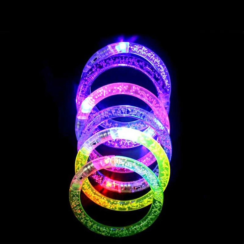 5Pcs Luminous Wristbands Toy Fun LED Light Up Bracelets Neon Glowing Bangle Glow In The Dark Party Supplies For Kids Adults