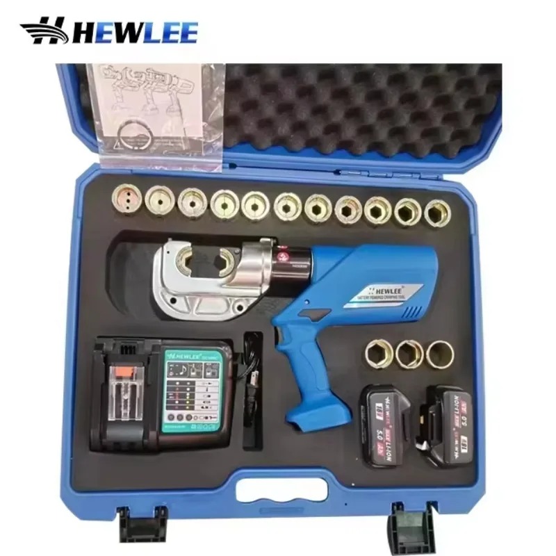 

【Factory Price】HEWLEE Portable Rechargeable Power Crimper HL-400 12 Tons Battery Hydraulic Cable Lug Crimping Tool Set