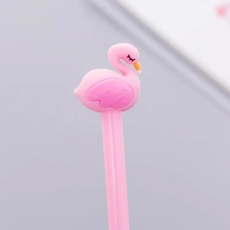 Perlengkapan alat tulis kantor sekolah, pena 2 + 10 Isi Ulang Gel 0.38mm kreatif Flamingo angsa hitam