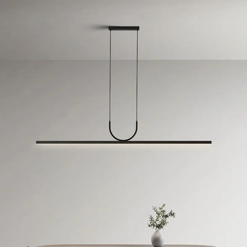 Plafonnier LED Suspendu au Design Minimaliste, Luminaire Décoratif d'Nik, Idéal pour une Salle à Manger ou une Cuisine, 100/120cm