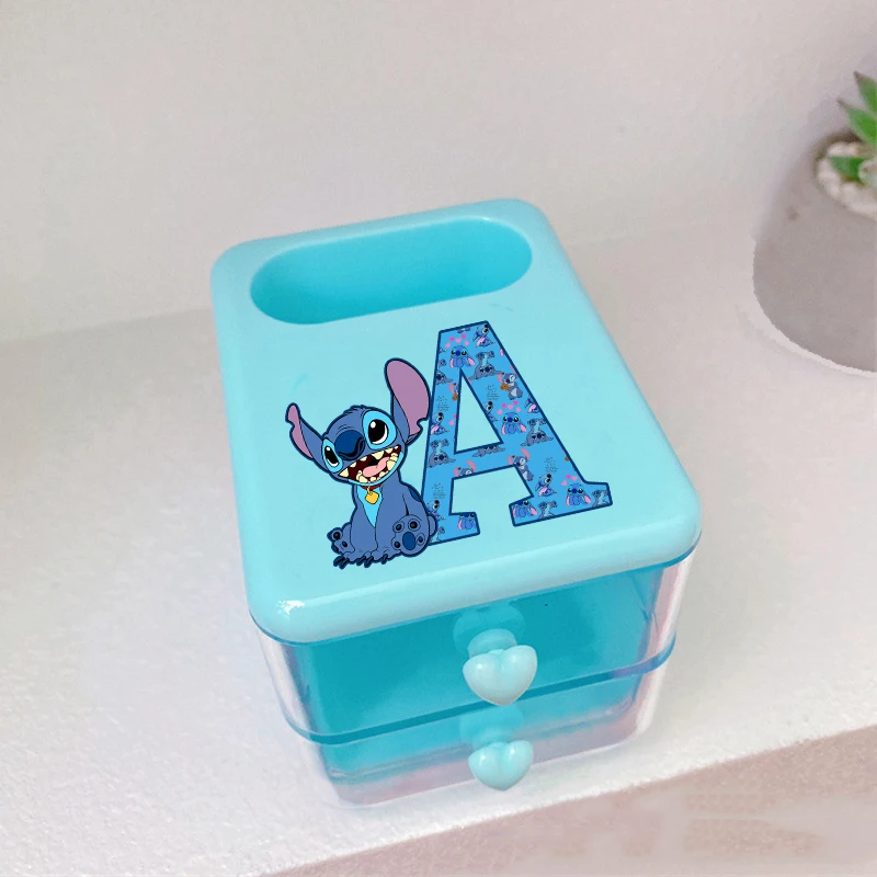 

Stitch Storage Box New Disney Anime Letter A-Z Mini Drawer Kids School Stationery Holder Desk Organizer Containers Children Gift