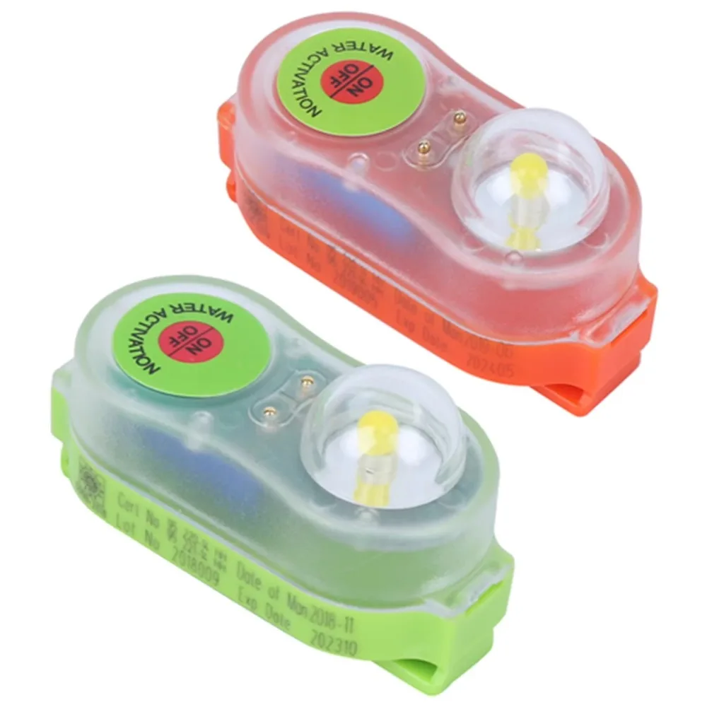 

2pcs Waterproof LED Life Jacket Light Self-Lighting Lightweight Emergency Signal Light Survival Signal Light Outdoor Accessories