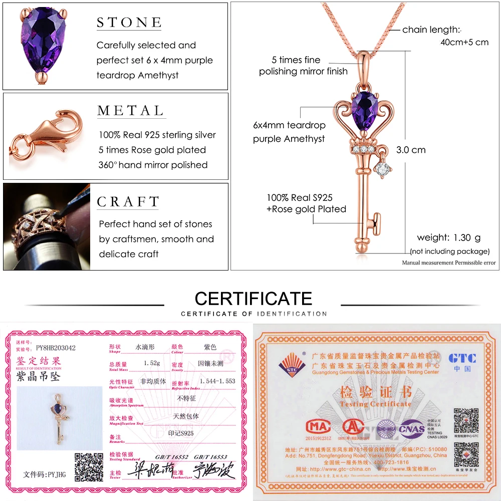 ラマムーン-ネックレススターリングシルバー925,ラインストーンとローズゴールドメッキチェーンmni004,ジュエリー