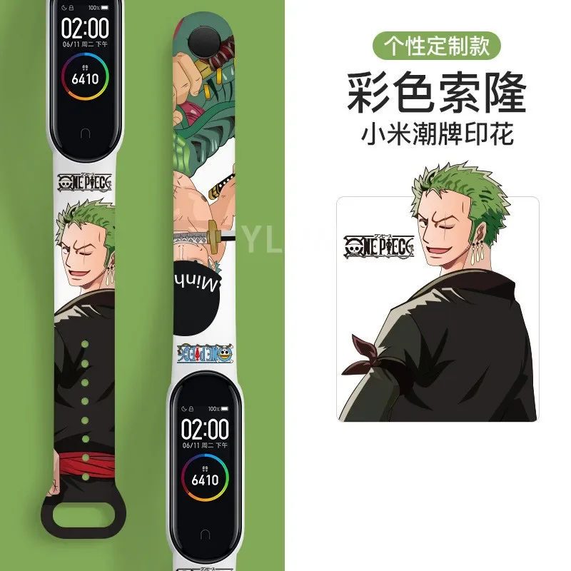 Japanese Anime NARUTO ONE PIECE Strap for Mi Band 6 5 4 3 Couples Cool Print Wristband Bracelet Replacement High Quality Mi Band