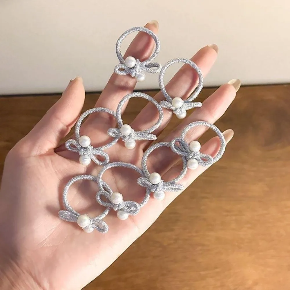 10pcs Silver Girls Small Headband Elastic Small Size Girls Hair Band Comfortable Hair Decor Accessory For Daily Hair Decoration