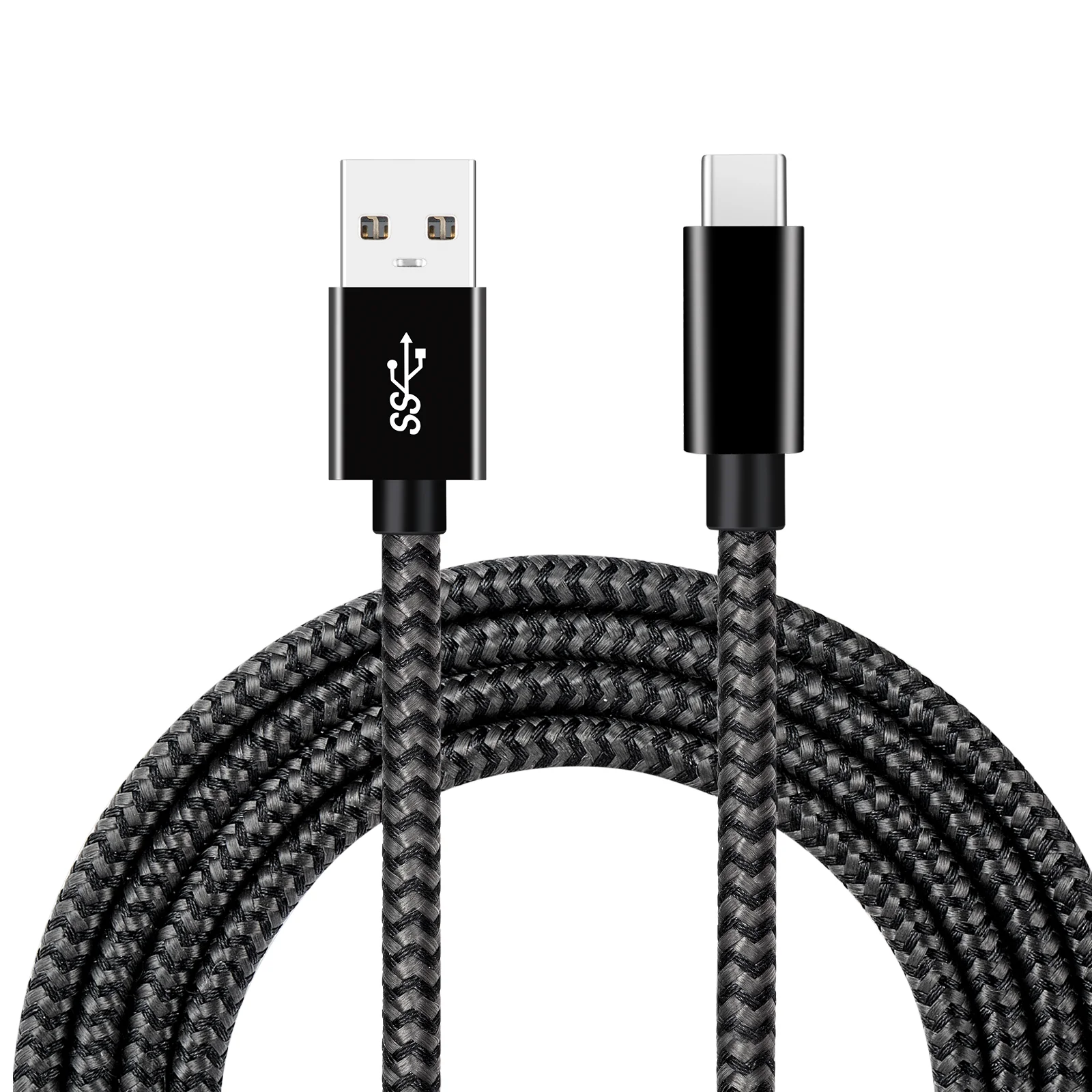 USB 3.2 Type C Cable 3A Super Fast Charging Nylon Braided Data Sync Cord For Samsung Galaxy S24 S23 Huawei Xiaomi Android Phone
