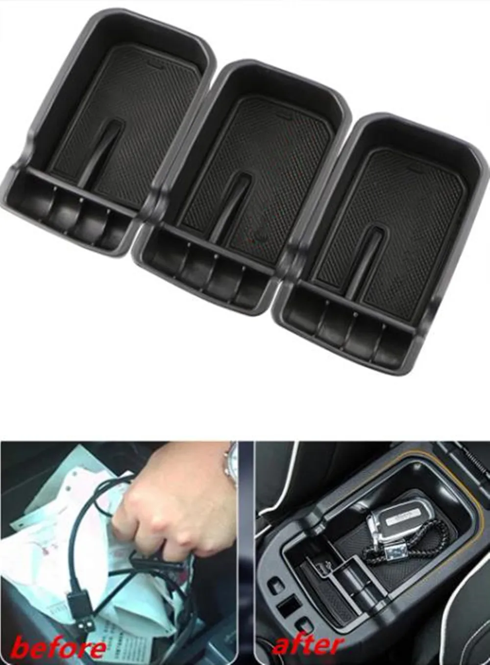 ABS Car Armrest Storage Box Holder Container for Jeep Compass 2th 2017 - 2020 Glove Organizer Interior Accessories