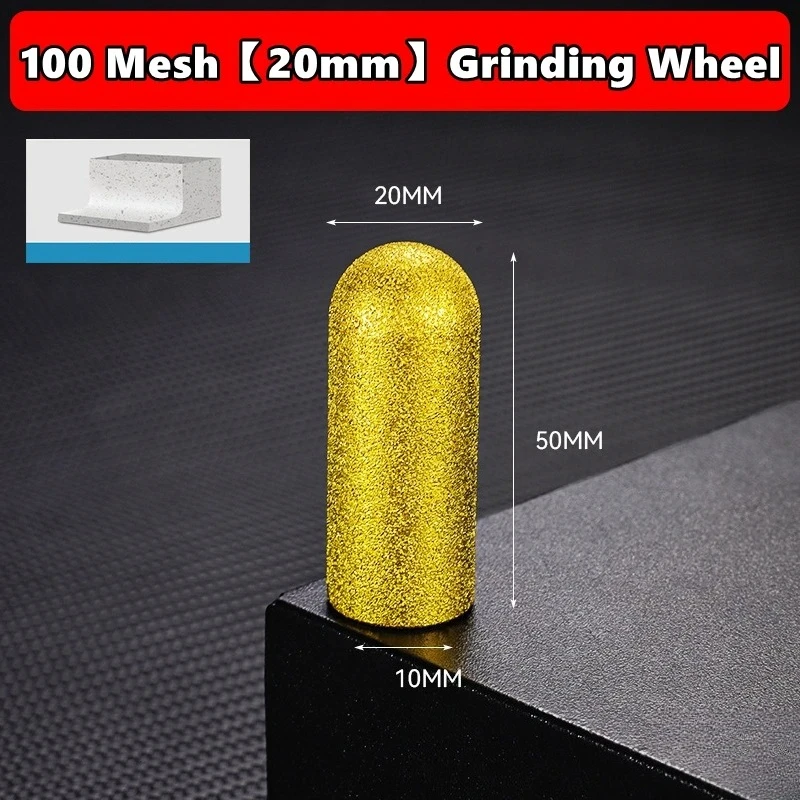 Abrasive Round Head For Dressing Quartz Stone Counter Diamond Brazed Backwater Grinding Wheel Finger Bit Milling Cutter Trimming