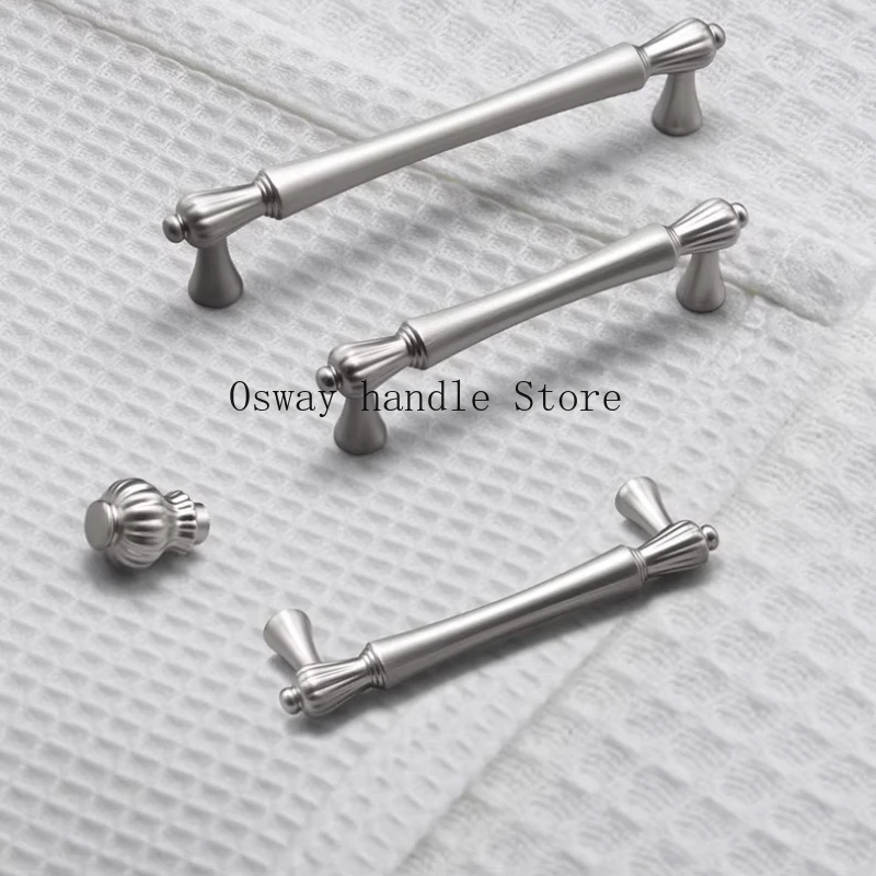 Wardrobe Door Handle Cabinet Door Handle Cabinet Drawer Kitchen Modern French Matte Silver Bathroom Shoe