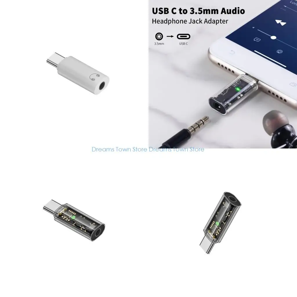 

HX6A USB C на 3,5 мм адаптер для наушников Премиум-стереопередача Универсальный конвертер для наушников для смартфонов и