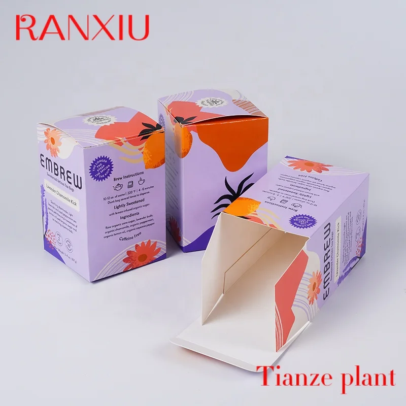 Custom Custom Paper Card Color Printing Box Flower Tea Coffee Package Boxes With Logo Custom Printed Tea Packaging Box