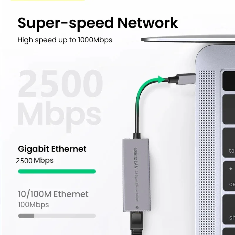 노트북 맥북 아이패드용 USB C 이더넷 어댑터, 2.5G, 1000, 100Mbps 네트워크 카드, USB 랜, RJ45 썬더볼트 3 ,USB C Ethernet Adapter 2.5G/1000/100Mbps Network Card USB Lan RJ45 Thunderbolt 3 for Laptop Macbook iPad Ethernet Network Card