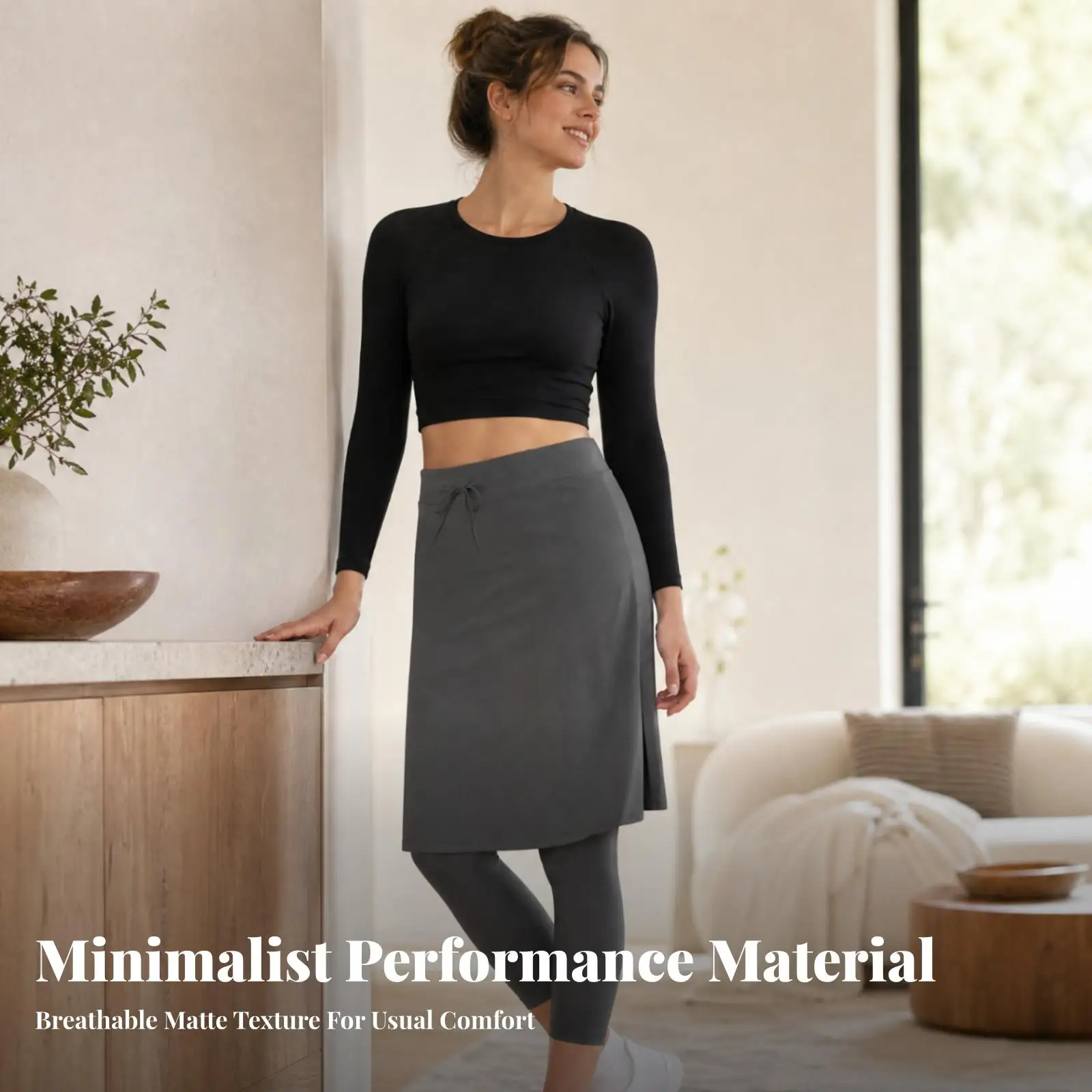 Women Tennis Skirt with Inner Shorts Drawstring Waist Quick Wicking Running Skort for Gym Workout