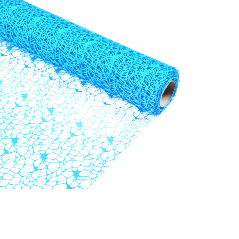 

Safe for Kids Gauze Roll Jacquard Net for Gift Wrapping School Project Wedding Party Decor Sea Blue Wrapping Jacquard Roll