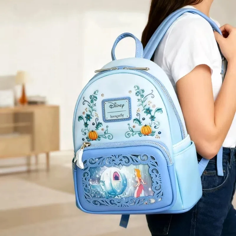 

Disney Loungefly Princess Dreams Series Cinderella Womens Backpack Anime Surrounding Children'S Schoolbag Girl Birthday Gift