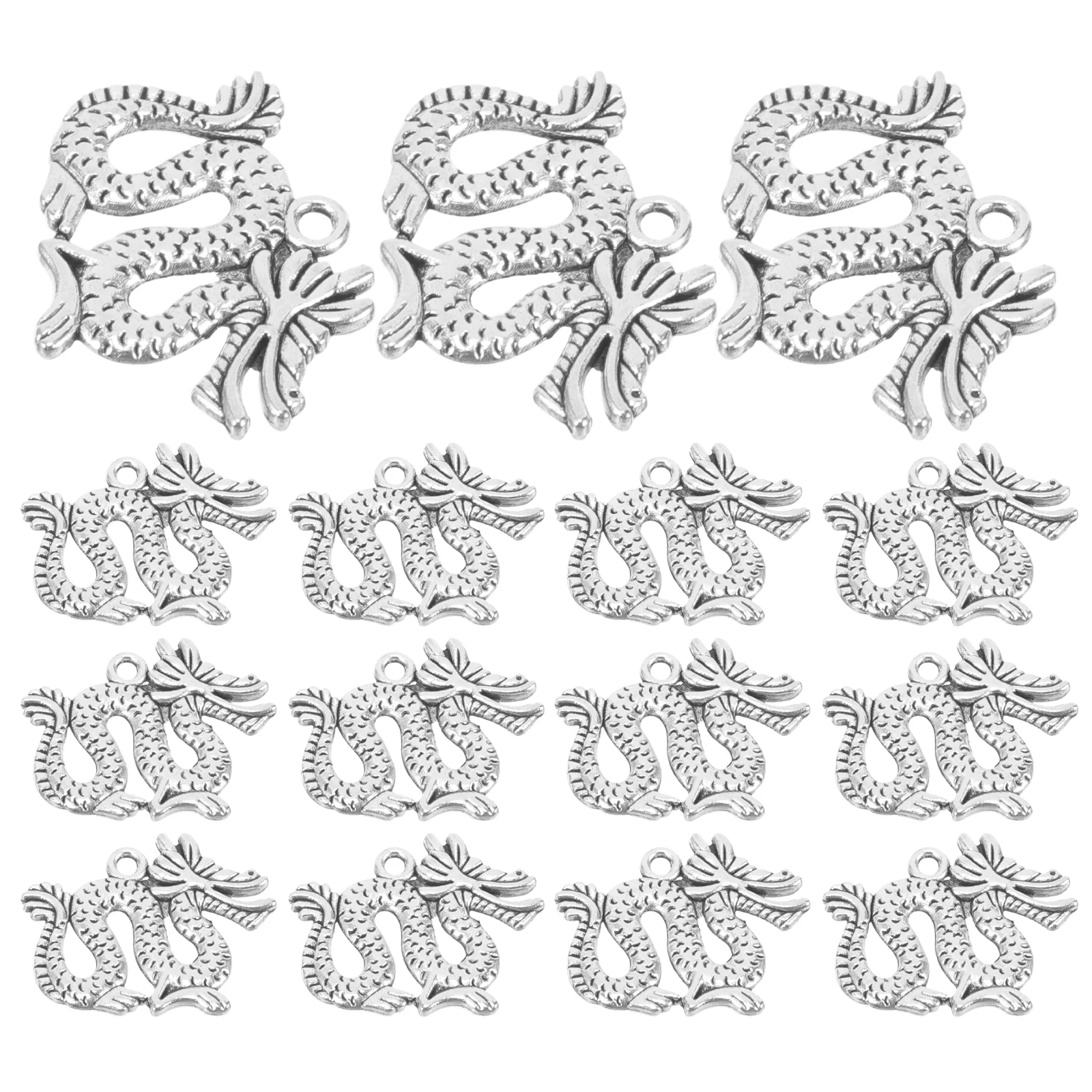 20 Pcs Crossing The River Pendant Feng Shui Charms Vintage Necklace Hanging Dragon for DIY Jewelry