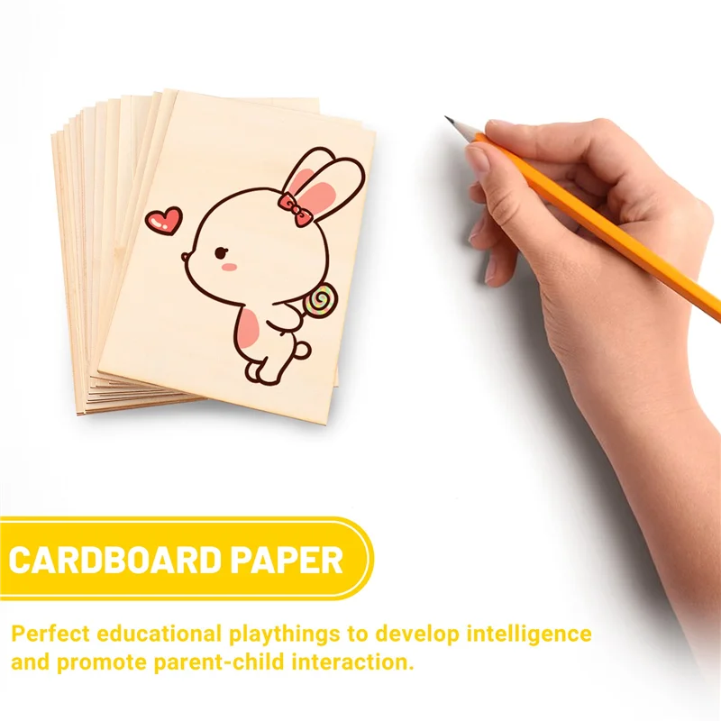 B45C 15PCS Basswood Craft Board Model Toys Building Carving Handicraft Educational DIY Accessories DIY Basswood Chips