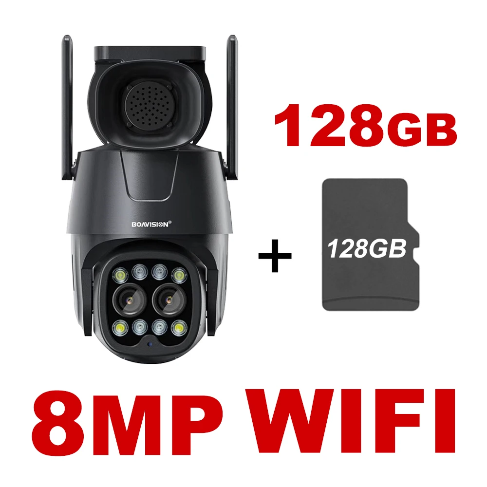 Ip Camera Wifi/4G Sim-kaart Ptz Hd 4MP 8MP Dual Lens 2.8Mm-8Mm 10X Zoom Outdoor ai Menselijk Tracking Kleur Nachtzicht Audio Security Camera
