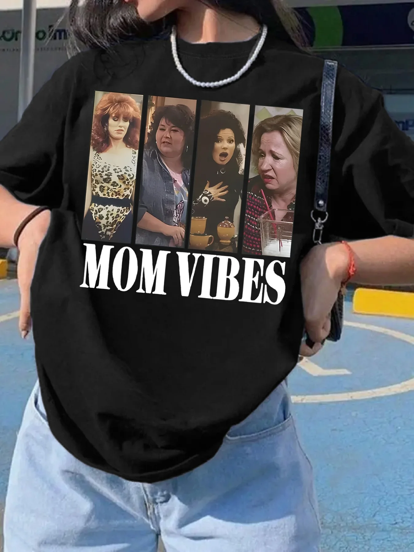 Men's and Women's T-shirts, Mom Feeling, Family Atmosphere Printed Crew Neck Women's Tops, Casual Women's Short-sleeved Comfortable and Light Women's Loose T-shirts, Summer Women's Shirts, Fashionable Women's Shirts, Only One Top Women