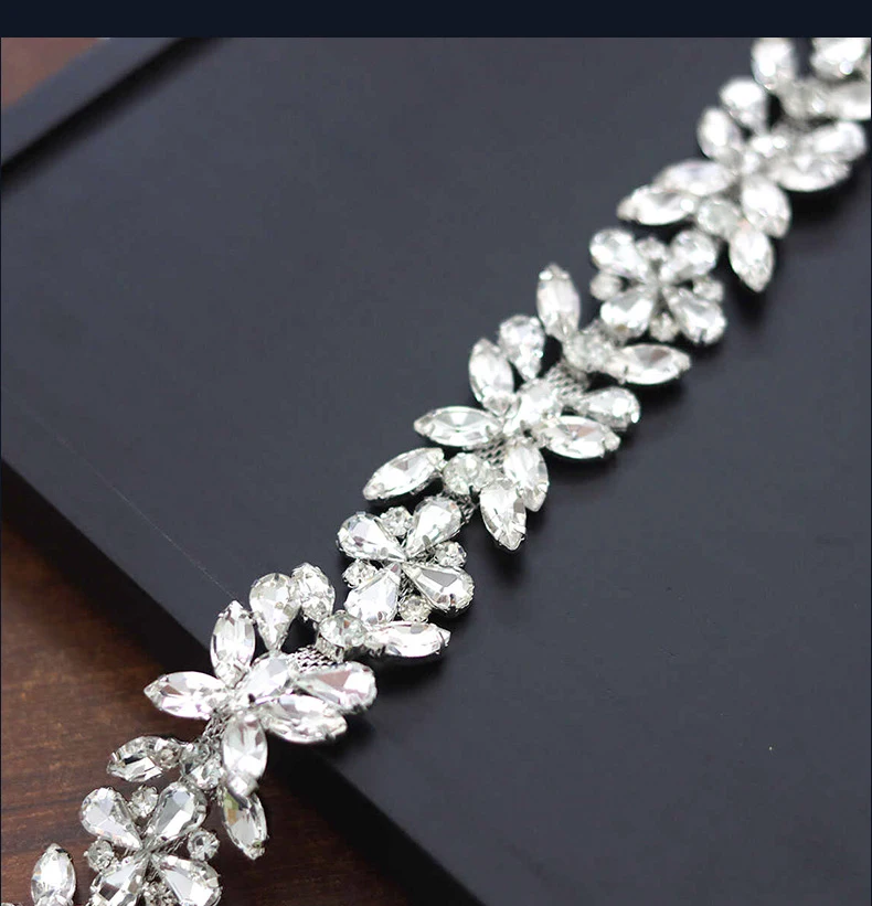 5 Yards Strasskette Kristalldiamant DIY Bastelzubehör Kleidungszubehör Strassband Nähzubehör Partygeschenke Dekoration – Detail 5