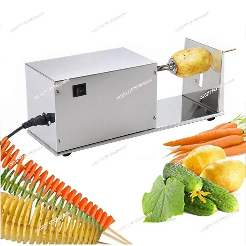 Electric stainless steel potato tower machine Commercial household kitchen Potato tower quick slicer Cyclone potato chip machine