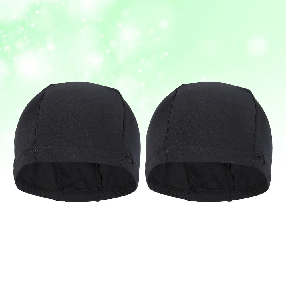 

2Pcs Polyester Swim Cap for Adult Men Women One Size Stretchable Lightweight Breathable Long Hair Secure Fit Uv Protection