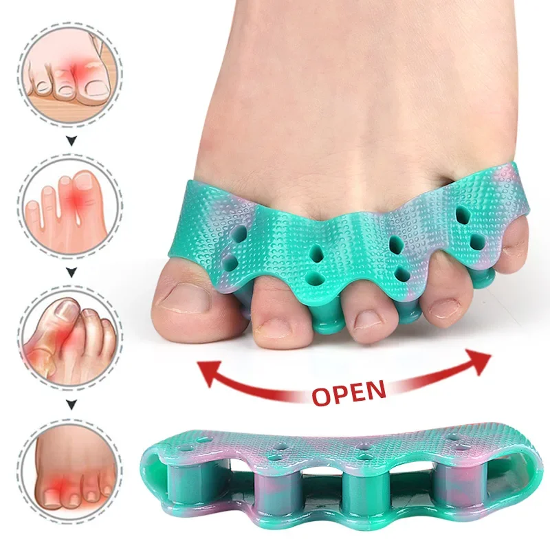 Protective Toe Separator Correcting Bunions Silicone Five-hole Thumb Valgus Big Foot Bone Overlap Toe Separation Pad Men Women