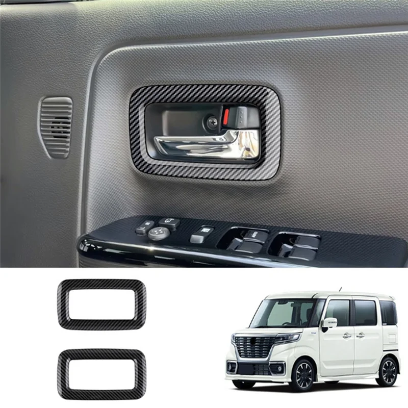 

Car Carbon Fiber Inner Door Handle Cover For Suzuki Spacia 2017-2022 Door Bowl Handle Trim Frame Sticker Accessories