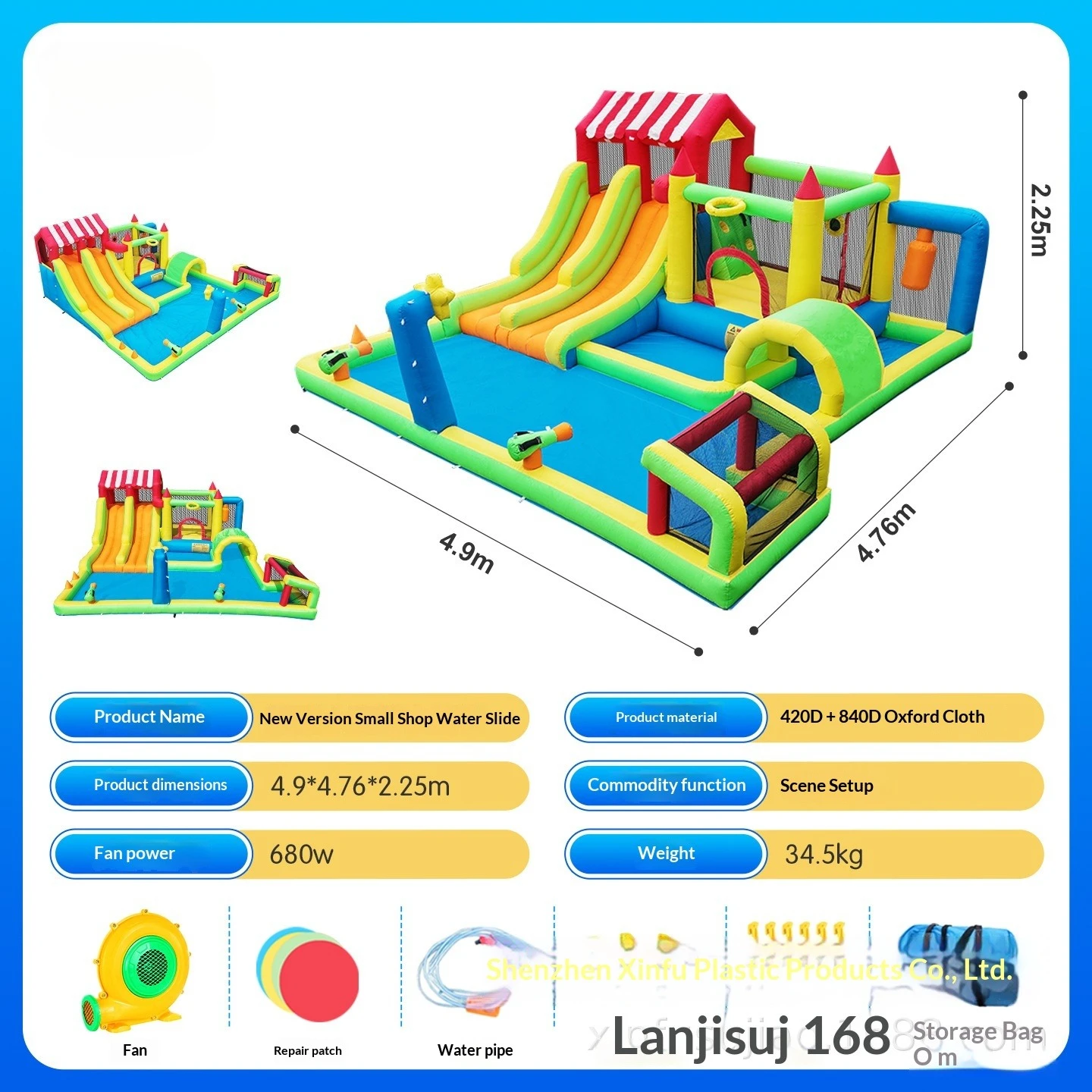 Multifunctional Inflatable Castle Bounce House With Water Slide For Indoor Outdoor Use Kids Playground Fun Toys With blower