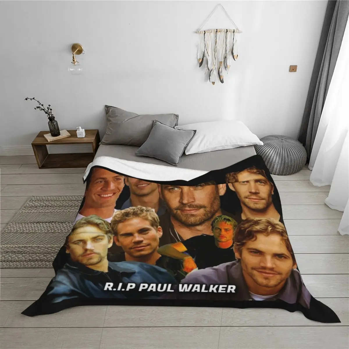 بول ووكر تحية تصميم الكولاج 2021 رمي بطانية سرير الزخرفية منقوشة فاخرة رشاقته الفاخرة رمي البطانيات #3