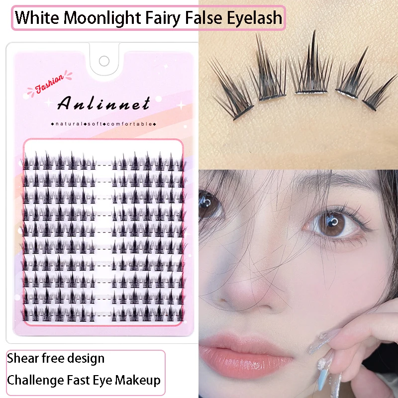 140-Cluster weißer Mondlichtwimpern, professionelle Make-up-Tools, persönlicher Cluster, koreanische Pfropf-Fälschungswimpern, Anfänger