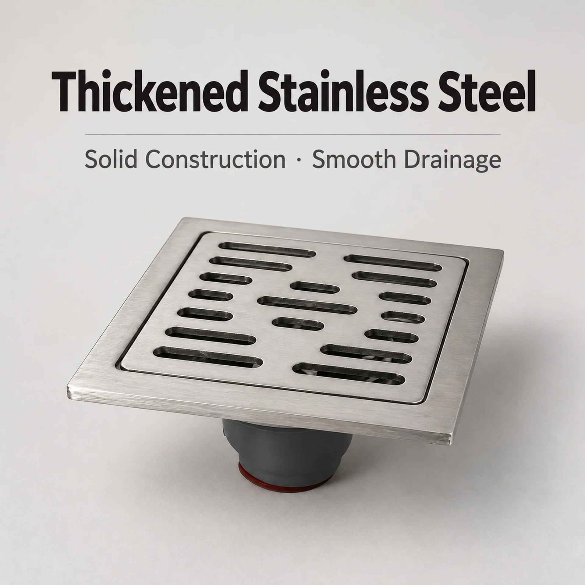 Square Shower Floor Drain 304 Stainless Steel Anti-Odor Anti-Insect Drainage Grate for Bathroom Laundry Room