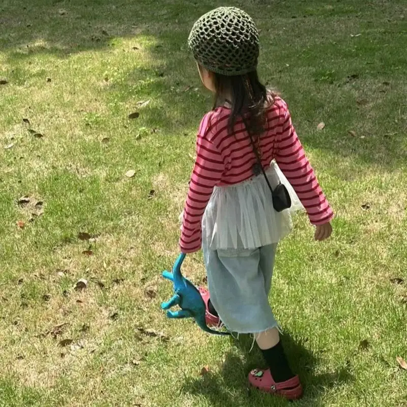 

Practical Polyester Girls' Skirt And Overlay Outfit With Design Stretchy Waist Toddler Dresses For Daily Wear 24BE