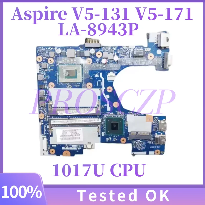 Placa-mãe para laptop Acer Aspire v5-131 v5-171 NBM3A1100L Q1VZC LA-8943P LA-8941P Notebook Mainboard i5-3317U DDR3 11.6"
