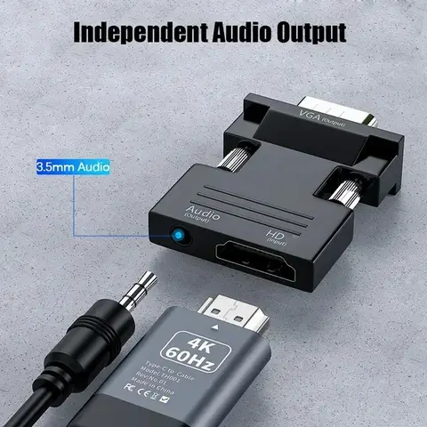 VGA to HDMI-compatible Audio Video Converter 1080P HDMI-compatible To VGA Adapter Cable For PC Laptop to HDTV Projector