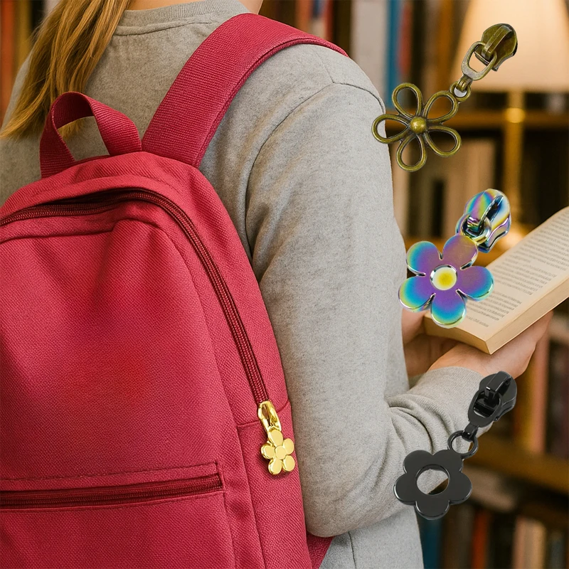 

10/20Pcs 5# Flower Nylon Zippers Slider Handbags Purse Closure Zipper Puller Garment Shoes Replace Zips Repair Kits Accessories