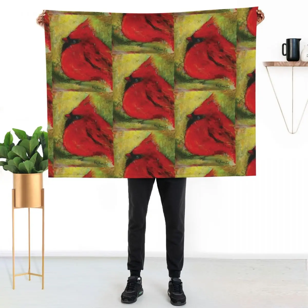 Cardinal Fat Cardinal Throw Blanket Flannel Fabric Custom Comforter Thin Baby Plush Blankets