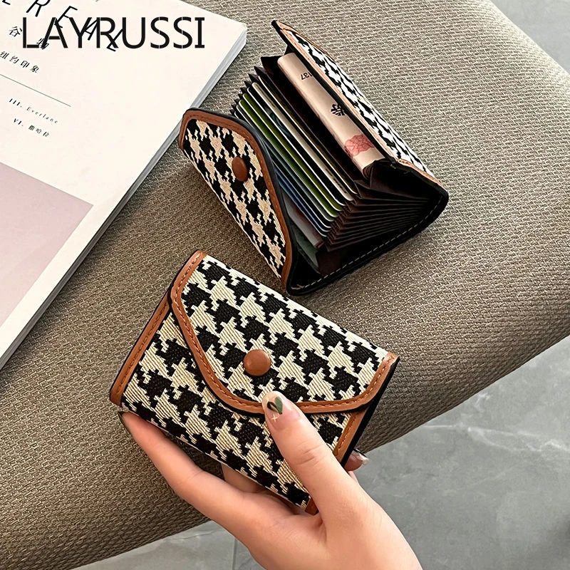 

LAYRUSSI Retro New Card Holder Women Multi-card Purse Large-capacity Card Cover Men Driver's License Card Wallet Hasp Coin Purse