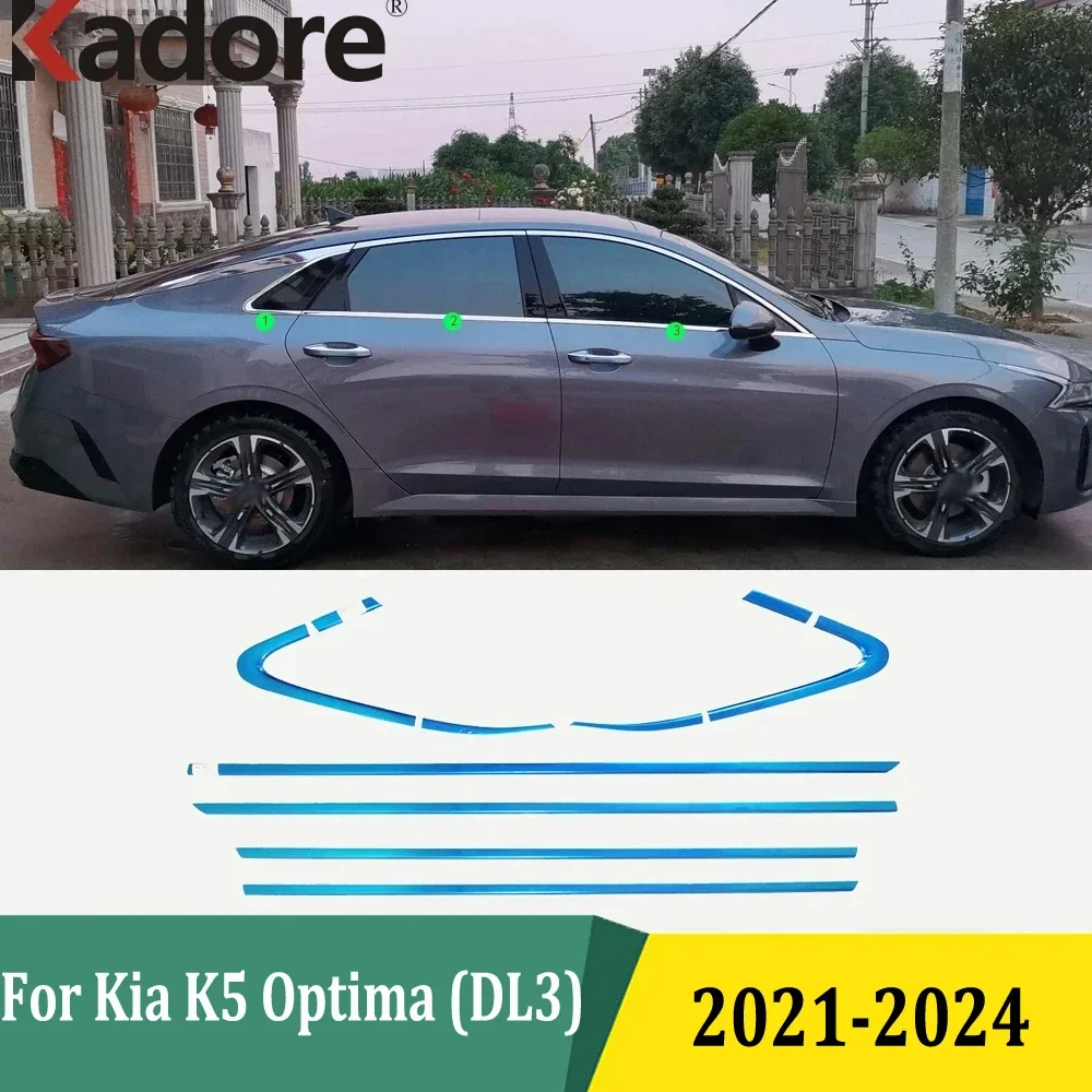 

For KIA K5 Optima (DL3) 2021 2022 2023 2024 Car Lower Window Moulding Trim Cover Sticker Exterior Accessories Stainless