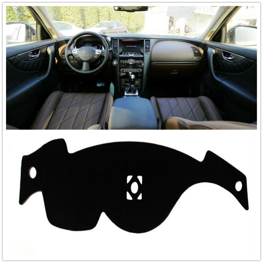 

Front Dashboard Cover Carpet For Infiniti QX70 2013-2016 Black Car Dash Board Heat Proof Mat Anti-Sun Shield Pad Shade Strip