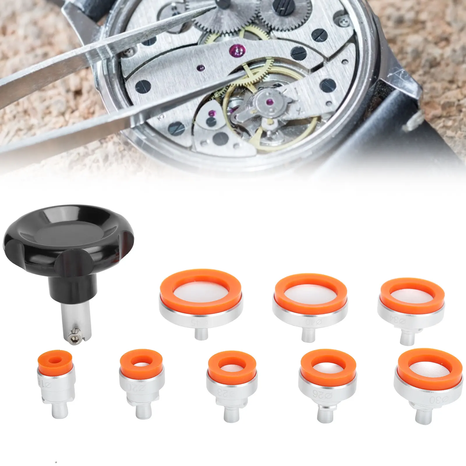 Professional Screw Back Case Watch Opener Suction Kit with 8 Dies Watch Repairing Tool Watch Back Case Opener Watch Back Opener