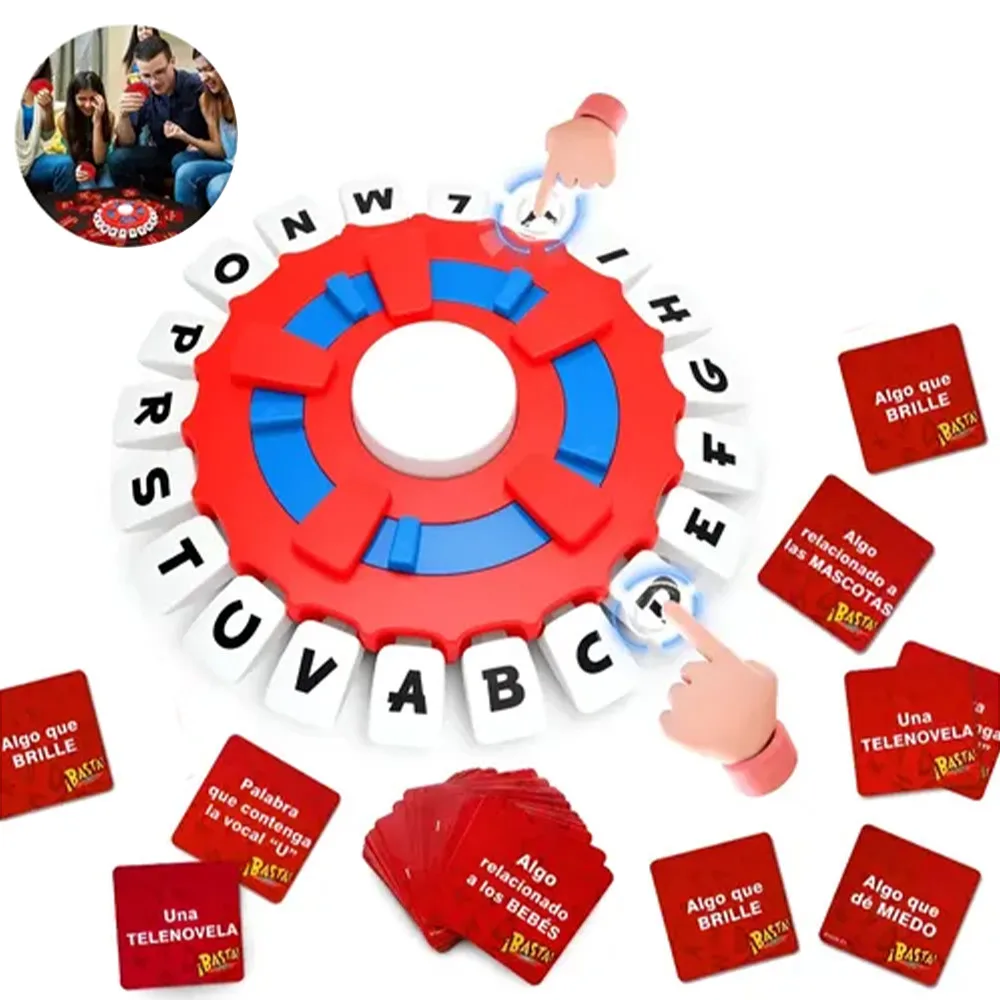 Jogo Rápido de Palavras com Roda de Letras e Timer 24cm Treino Cerebral Agilidade Mental