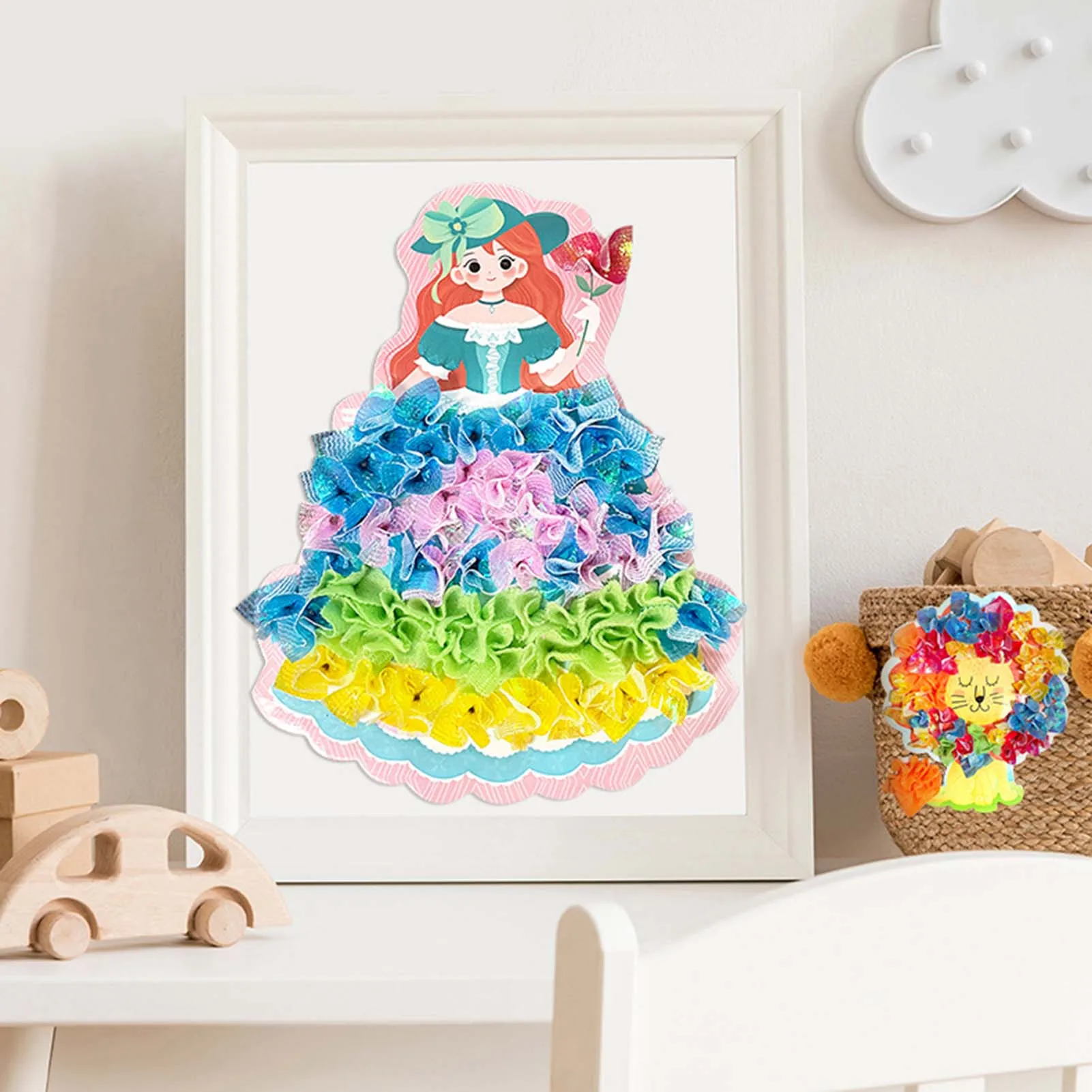 Children's DIY Princess Dress-up Sticker Book Paste Painting Toy DIY Punch Cloth Craft Dress up Sticker Book for Children Early